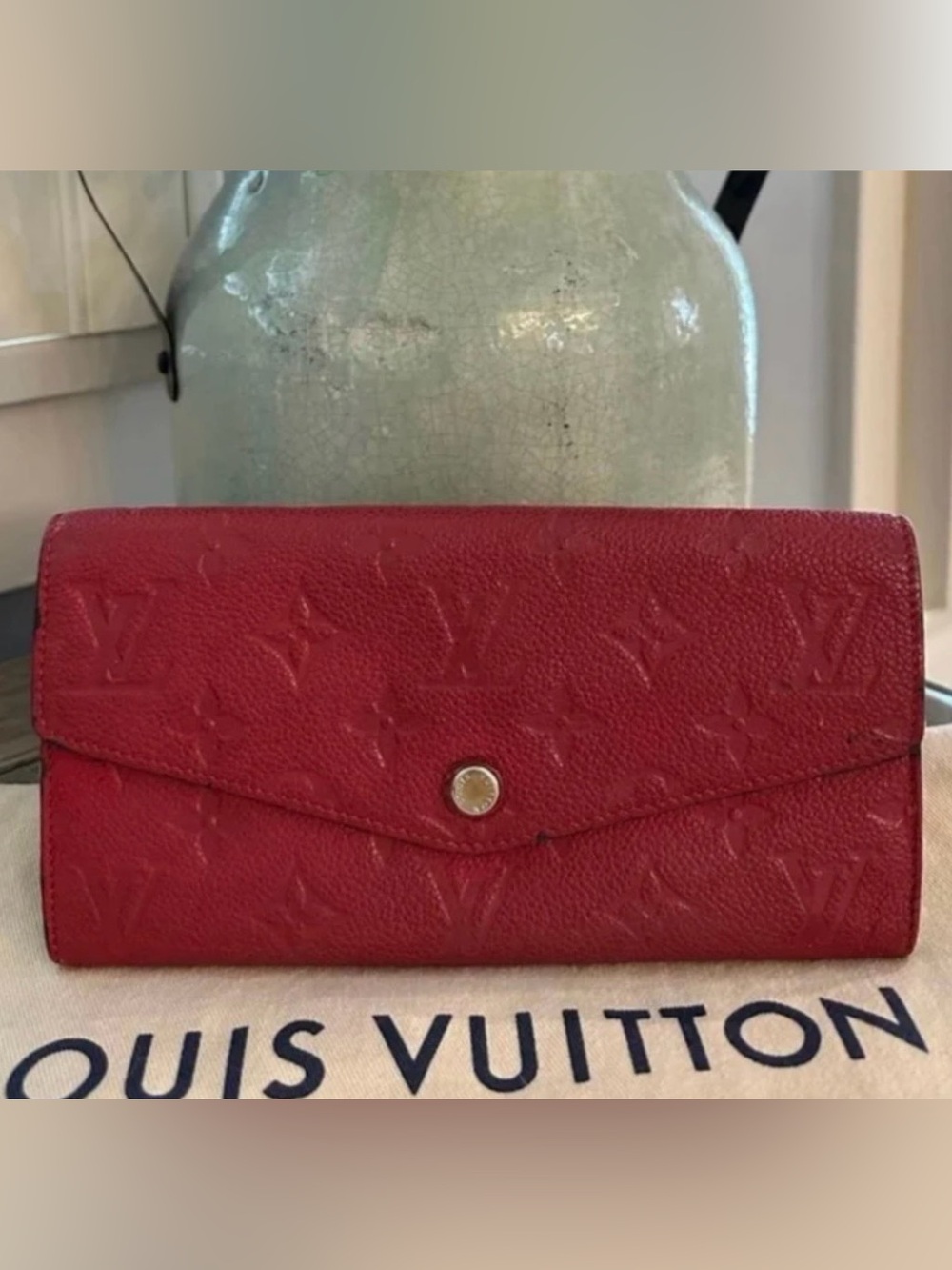 Louis Vuitton Red Empriente Monogram Long Sarah BiFold Wallet